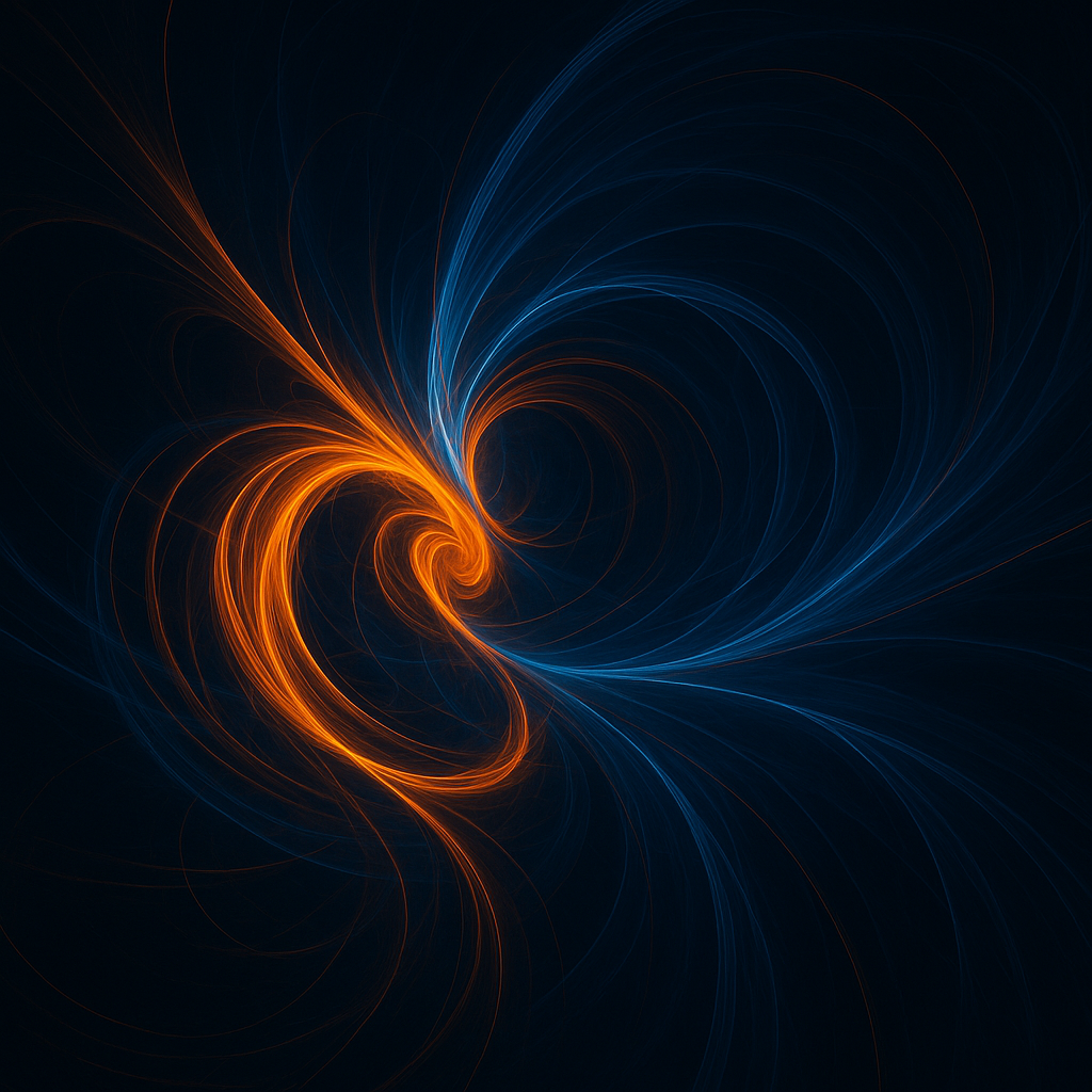 Abstract blue and orange patterns