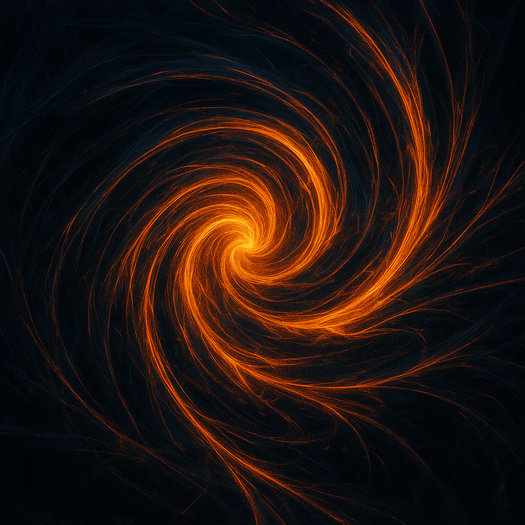 Stylised energy bands in orange and navy